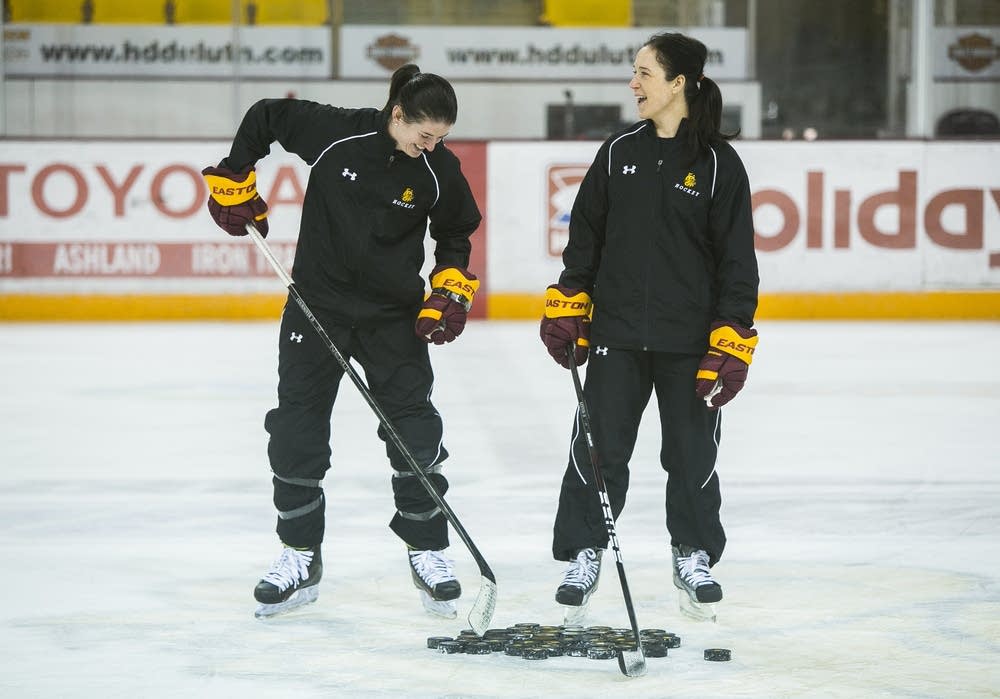 Assistant coaches Gina Kingsbury and Laura Schuler