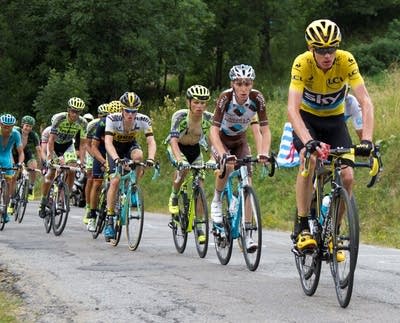 Chris Froome leads the pack in the Tour de France