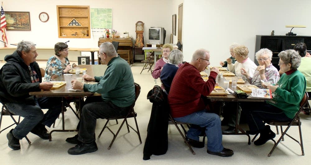Seniors enjoy a meal