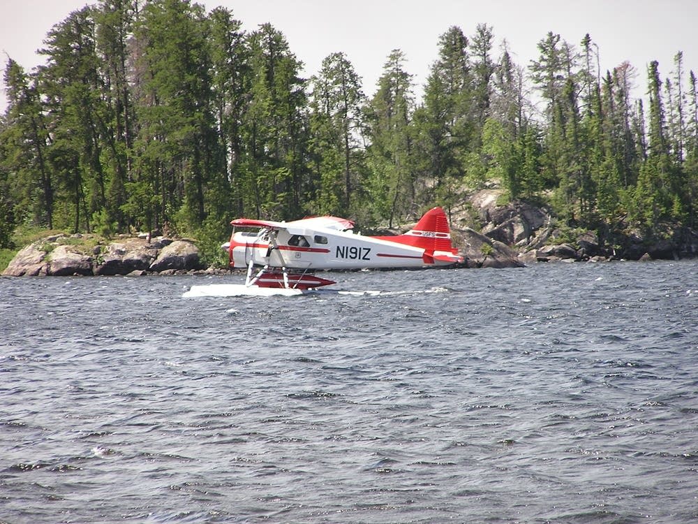 A fire fighting airplane