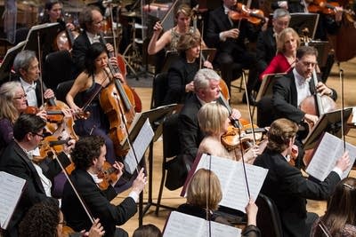 Strings section of the Minnesota Orchestra