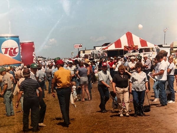 A large crowd captured in an old photograph.