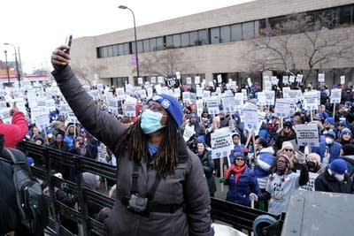 Teachers' walkout in Minneapolis. 