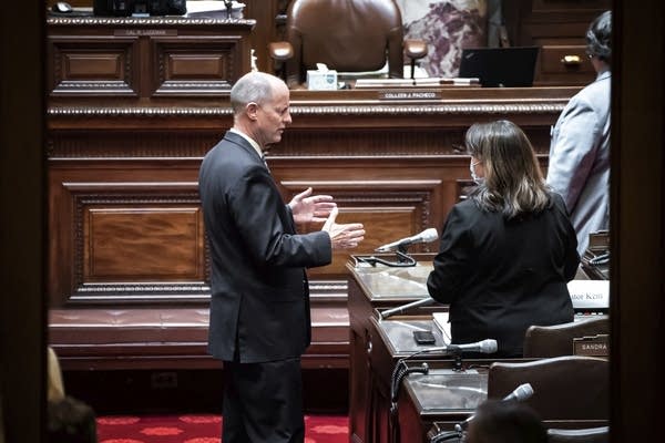 Senate Majority Leader Paul Gazelka and Senate Minority Leader Susan Kent