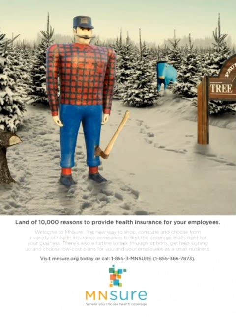 Health plan ads poke fun at Paul Bunyan, but Bemidji can’t take a joke