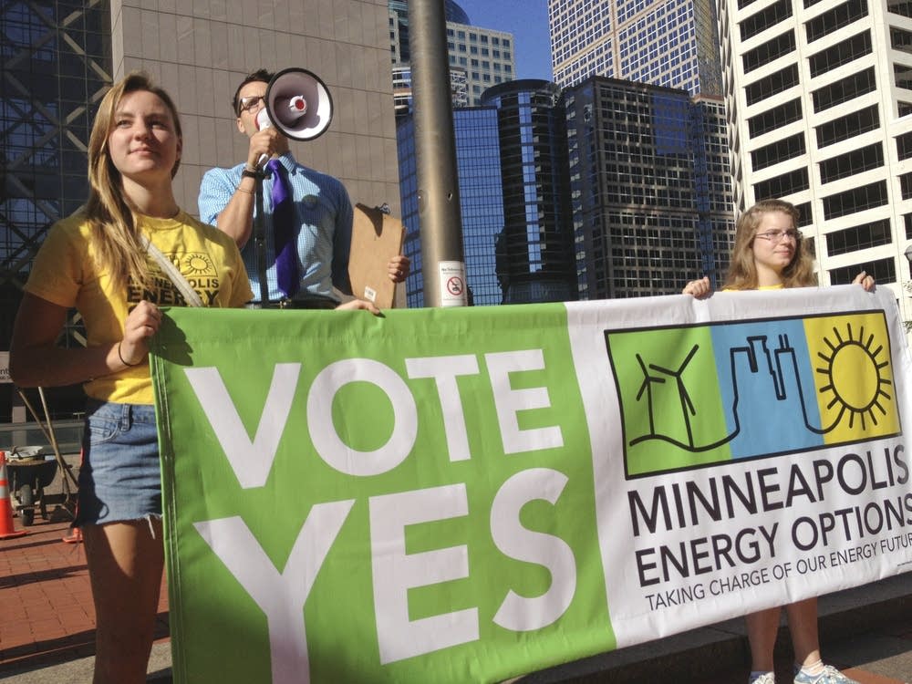 Municipal utility supporters