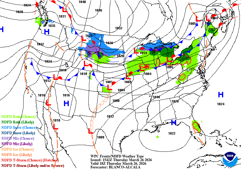 Surface analysis for Thursday 1 p.m.