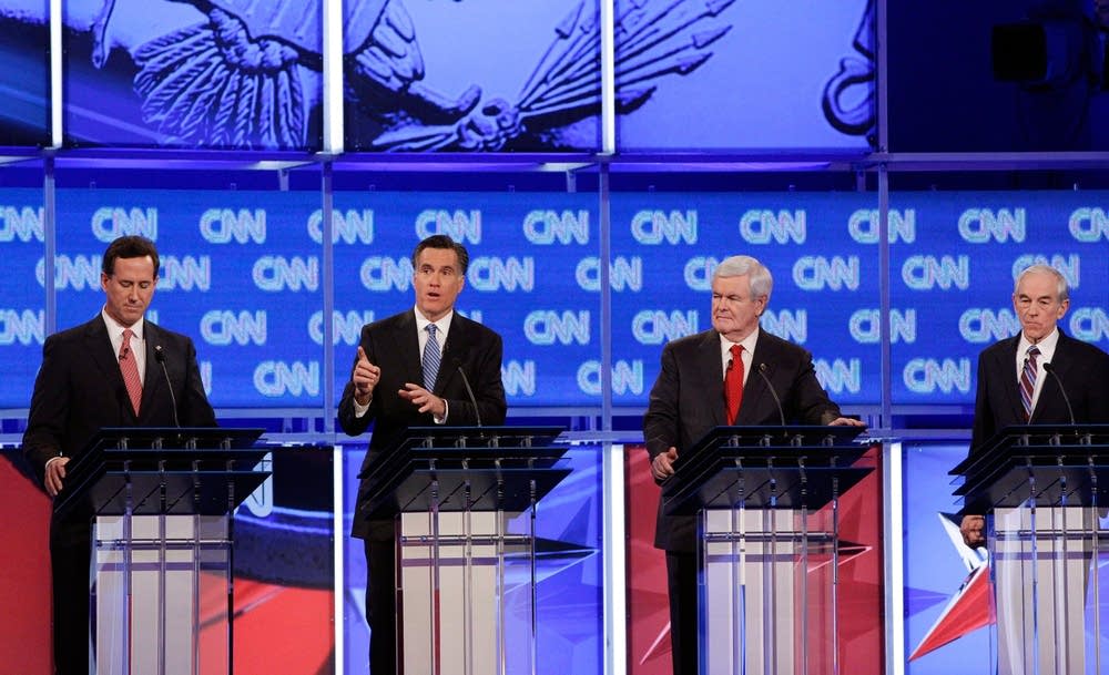 Rick Santorum, Mitt Romney, Newt Gingrich, Ron Pau