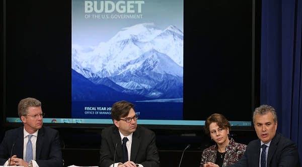 Shaun Donovan, OMB Budget Director, Jason Furman, Chairman of the Council of Economic Advisers, Cecilia Muoz, Director of the Domestic Policy Council and Jeff Zients, Director of the National Economic Council, participate in a briefing on President Obama's FY 2017 budget request, at the White House, February 8, 2016 in Washington, DC. 