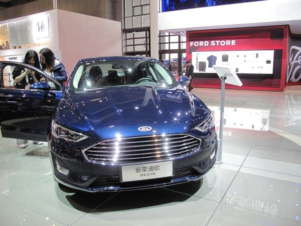 A Ford car equipped with an artificial intelligence system that helps users do things like search for and watch a good movie using only voice command.