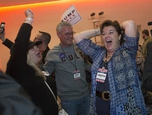 Trump supporters celebrate.