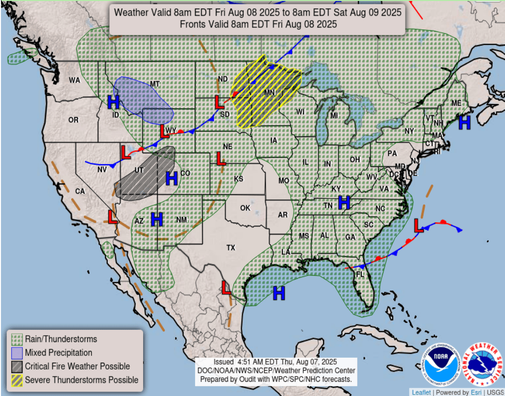 Surface analysis for Friday morning into Saturday morning