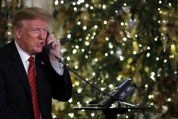 President Trump speaks on the phone sharing updates on Santa.