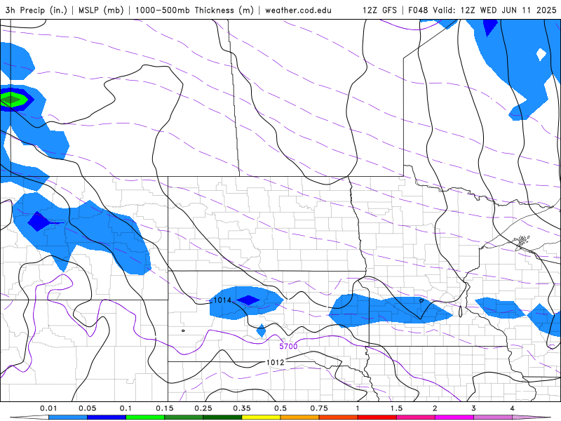 Forecast precipitation Wednesday 7 a.m. to Friday 7 p.m.