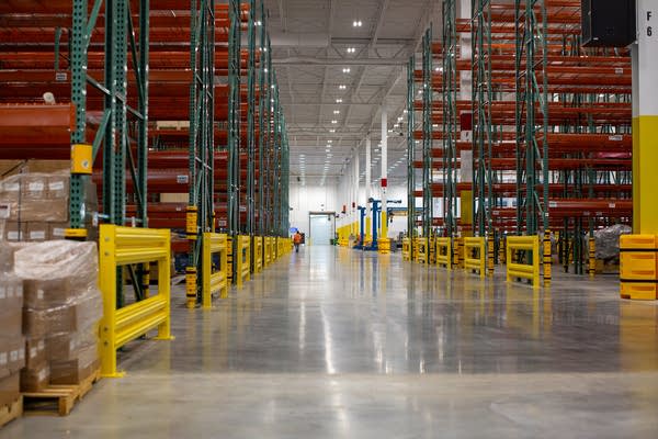 Interior of Rolls Royce logistics operations center in Mankato