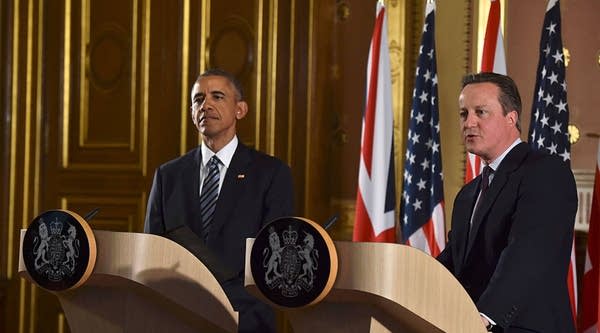 U.S. President Barack Obama, left, and British Prime Minister David Cameron held a joint press conference where Obama stated his case for the U.K. to remain inside the European Union.