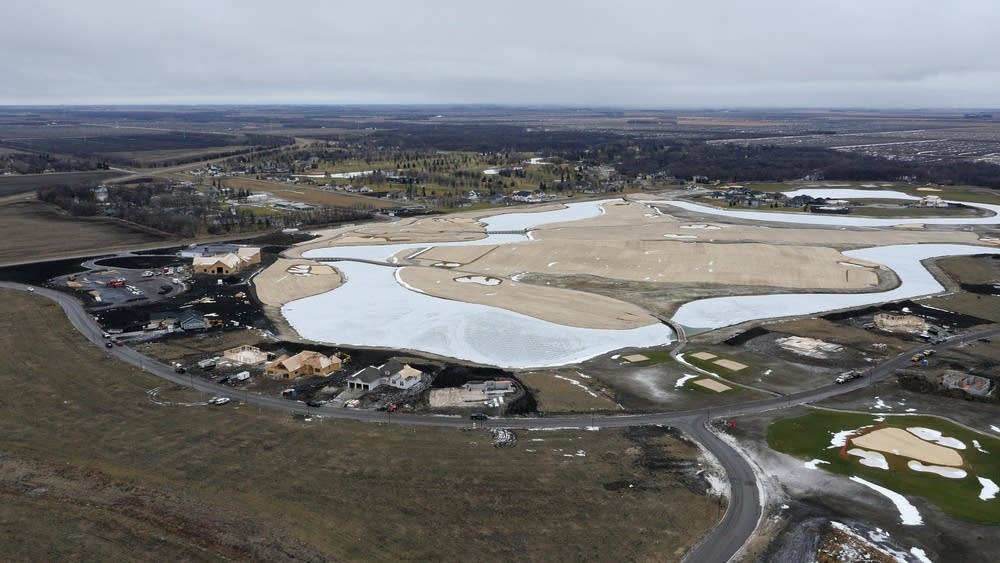 View of a golf course under construction