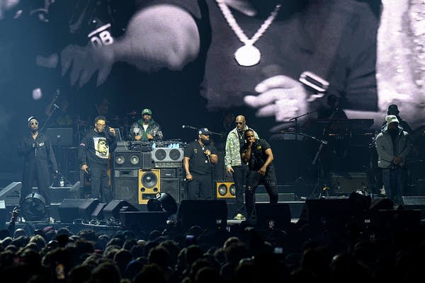 Wu-Tang Clan performing on stage