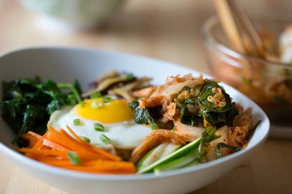 Easy dinner with kimchi