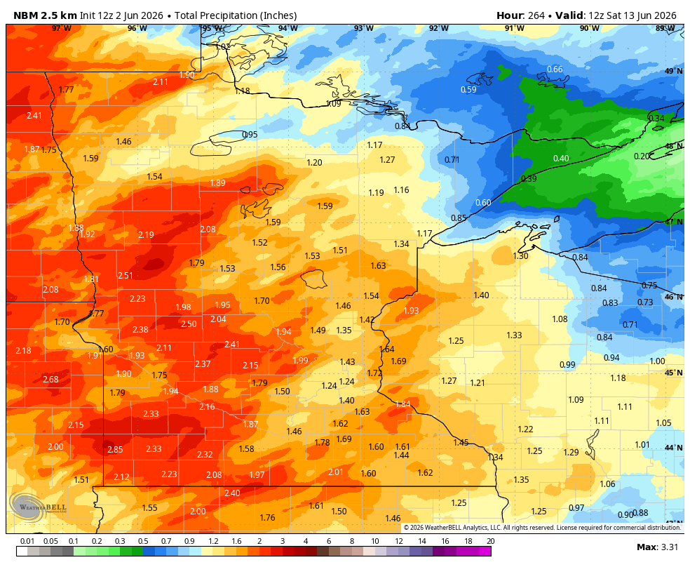 heavy rain from the next few waves