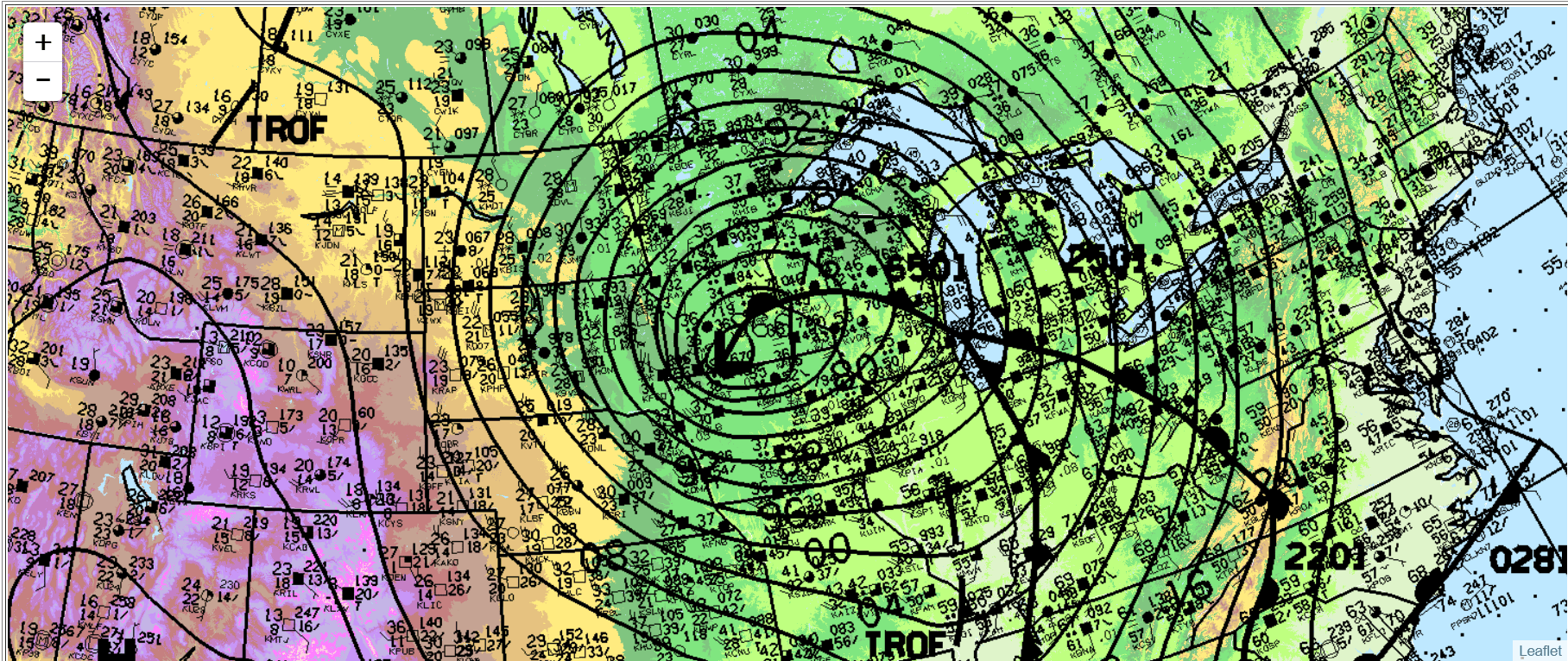 Surface analysis from Nov 10, 1998