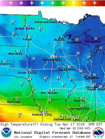 Wednesday clipper trending south; significant warming trend ahead