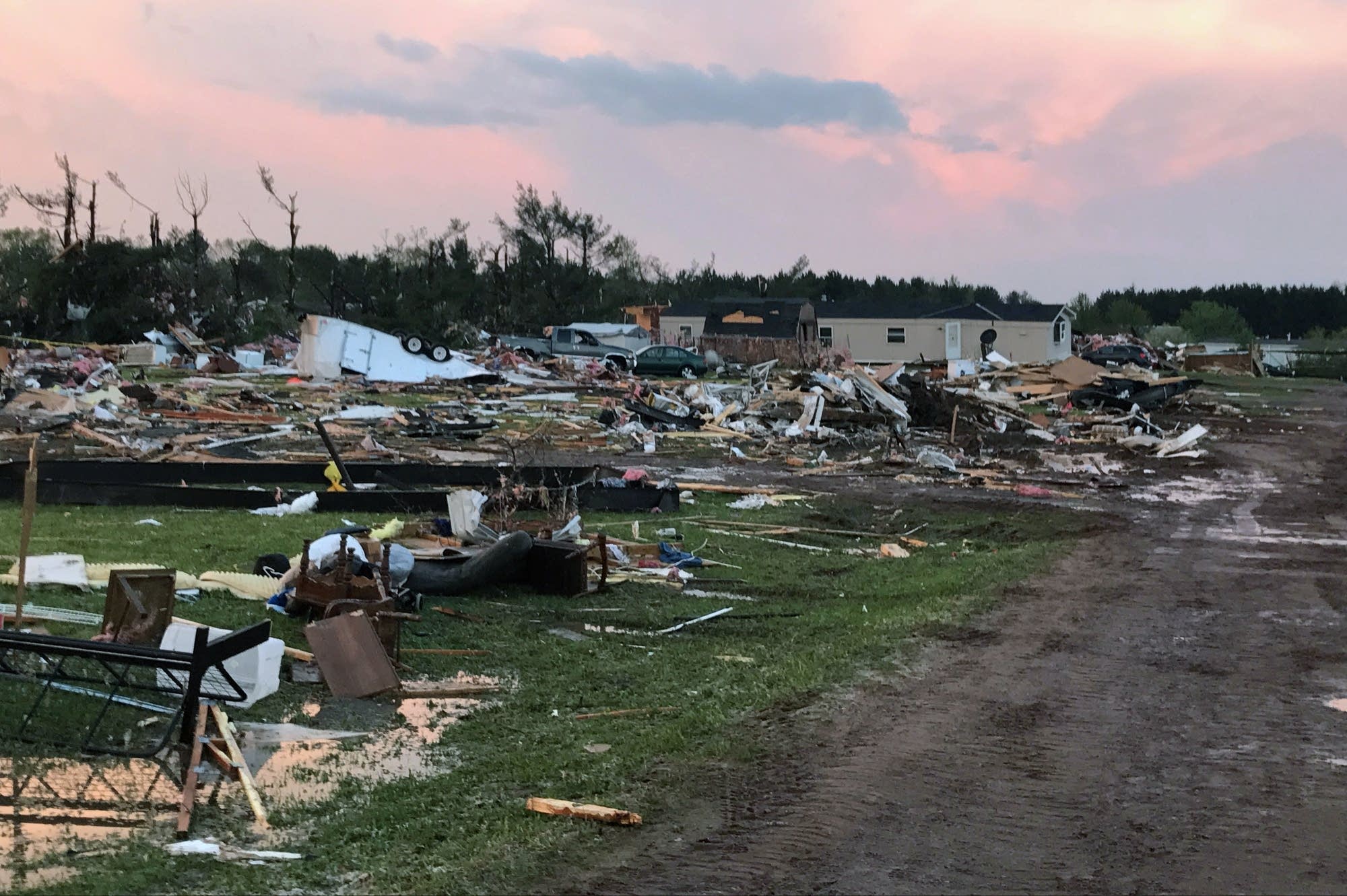 Tornado damage in Barron County, Wisconsin.