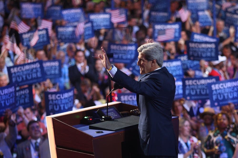 Sen. John Kerry speaks during day three of the DNC