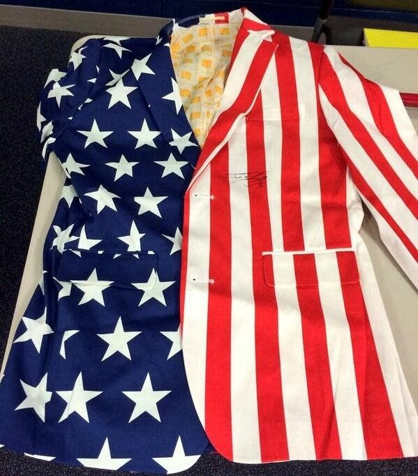 Hey, Mr. President, where’s that cool Stars and Stripes blazer we gave you?