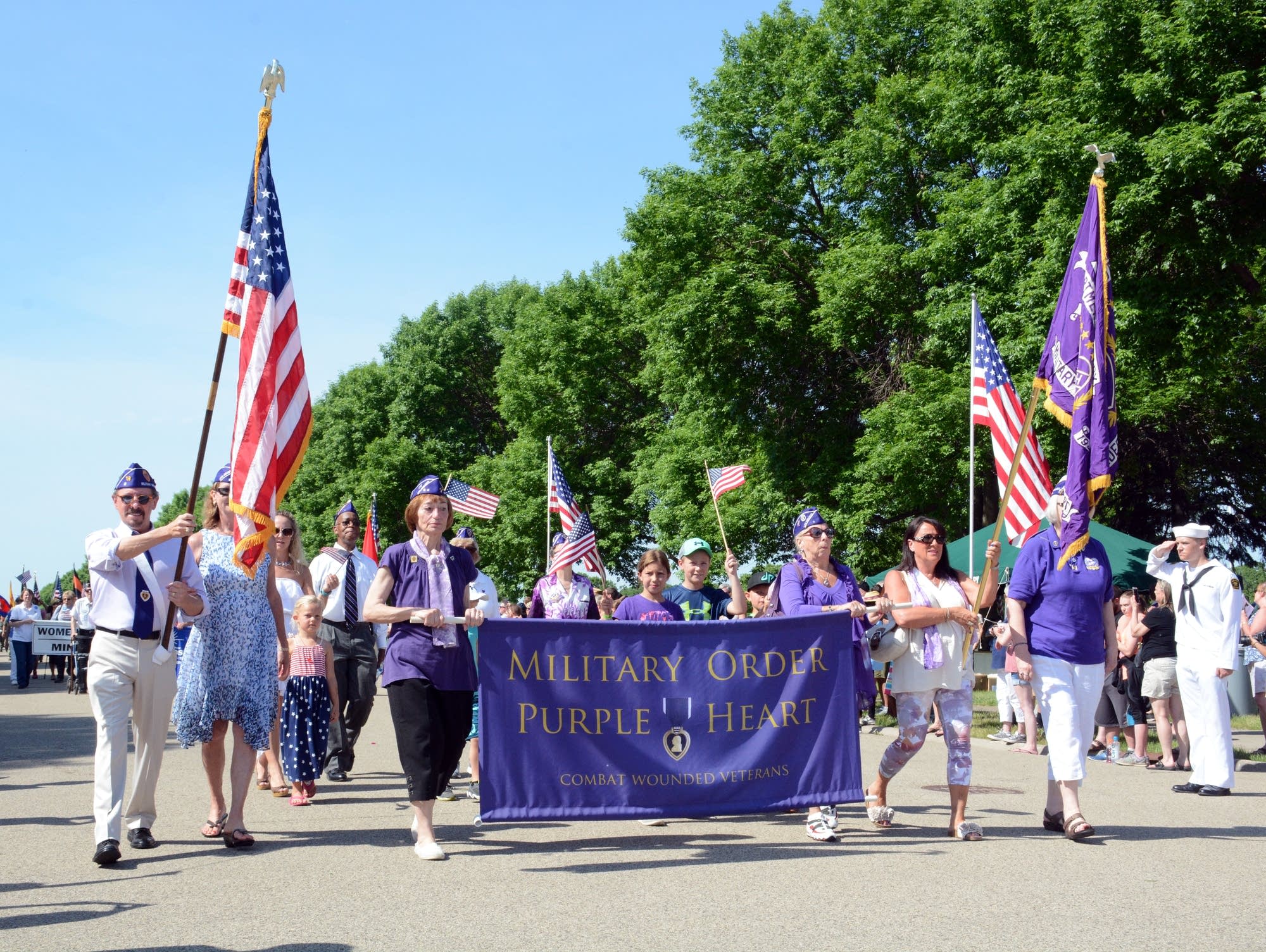 Veterans marched in a short parade.