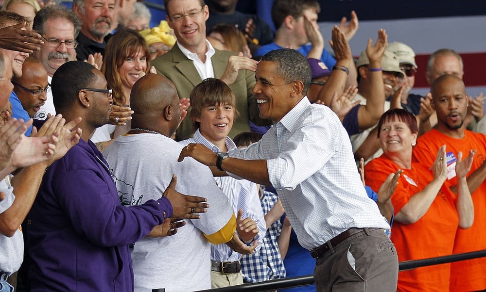 Greeting supporters