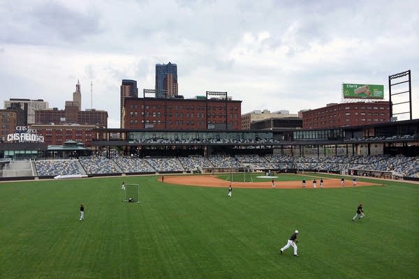 Saints tryouts at CHS Field in St. Paul