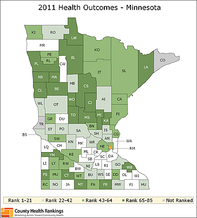 Minnesota county health outcome rankings