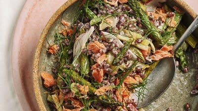 Creamy Barley Salmon Salad