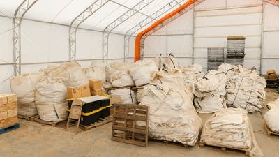 The remaining stock of hemp biomass 
