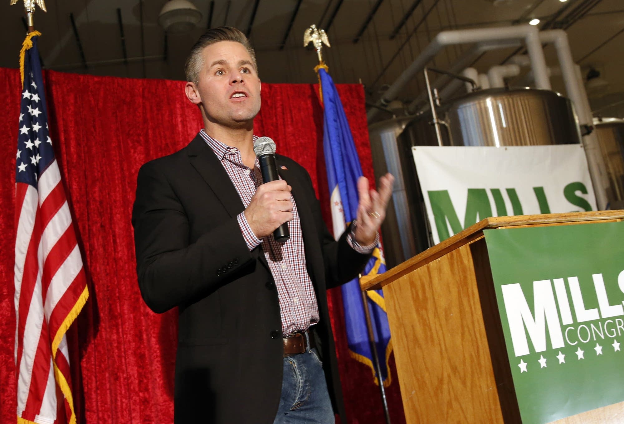 Stewart Mills addresses his supporters.