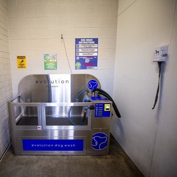 A dog wash station