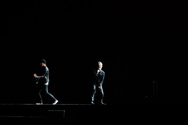The Edge and Bono onstage