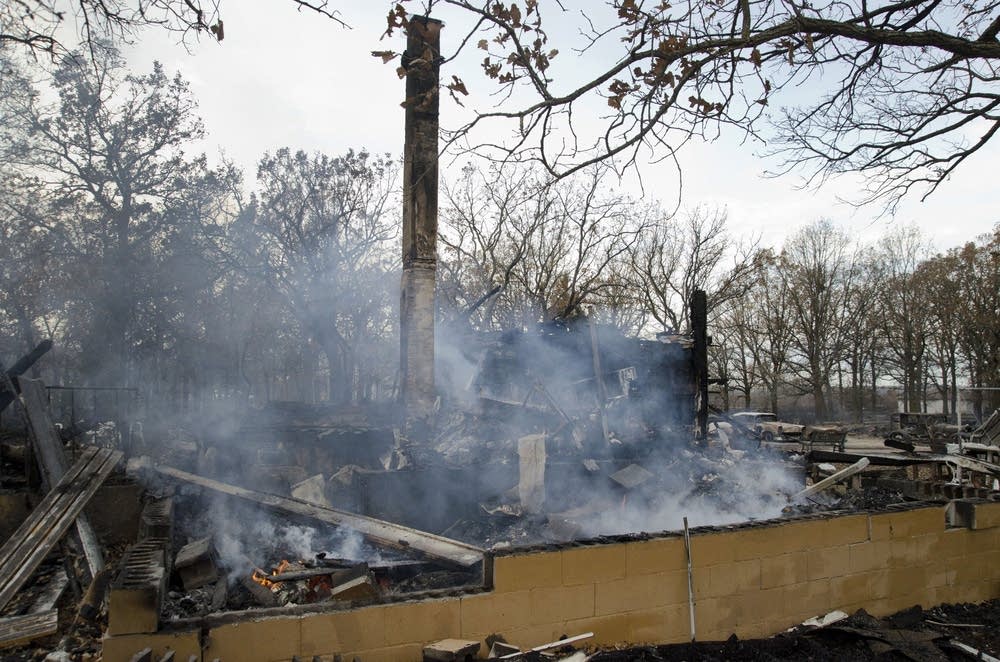 The burned Englund family home