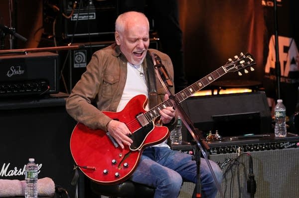 Peter Frampton performs onstage during the Artist For Action Concert Benefit for Sandy Hook Promise at NYU Skirball Center on December 07, 2023 in New York City.