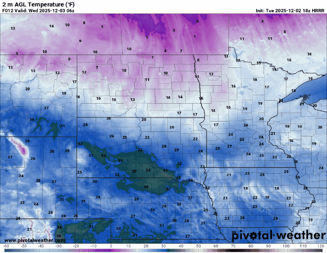 Clipper brings light snow Tuesday night, falling temperatures Wednesday