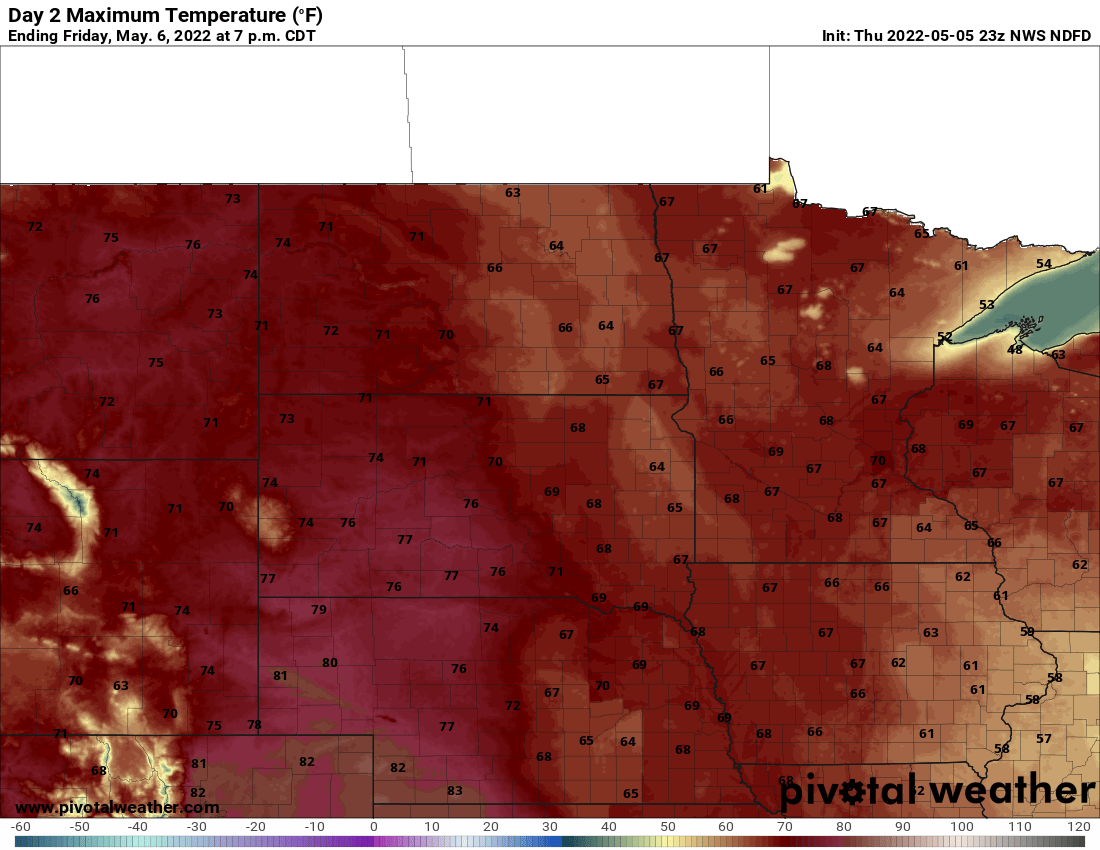 Gorgeous couple days; unsettled Sunday