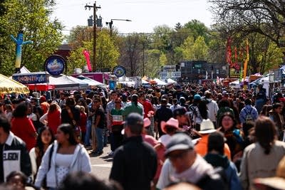 Large crowds gather on Cesar Chavez Street 