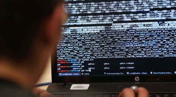 A student from an engineering school attends, on Meudon, west of Paris, overnight on March 16, 2013, the first edition of the Steria Hacking Challenge. 