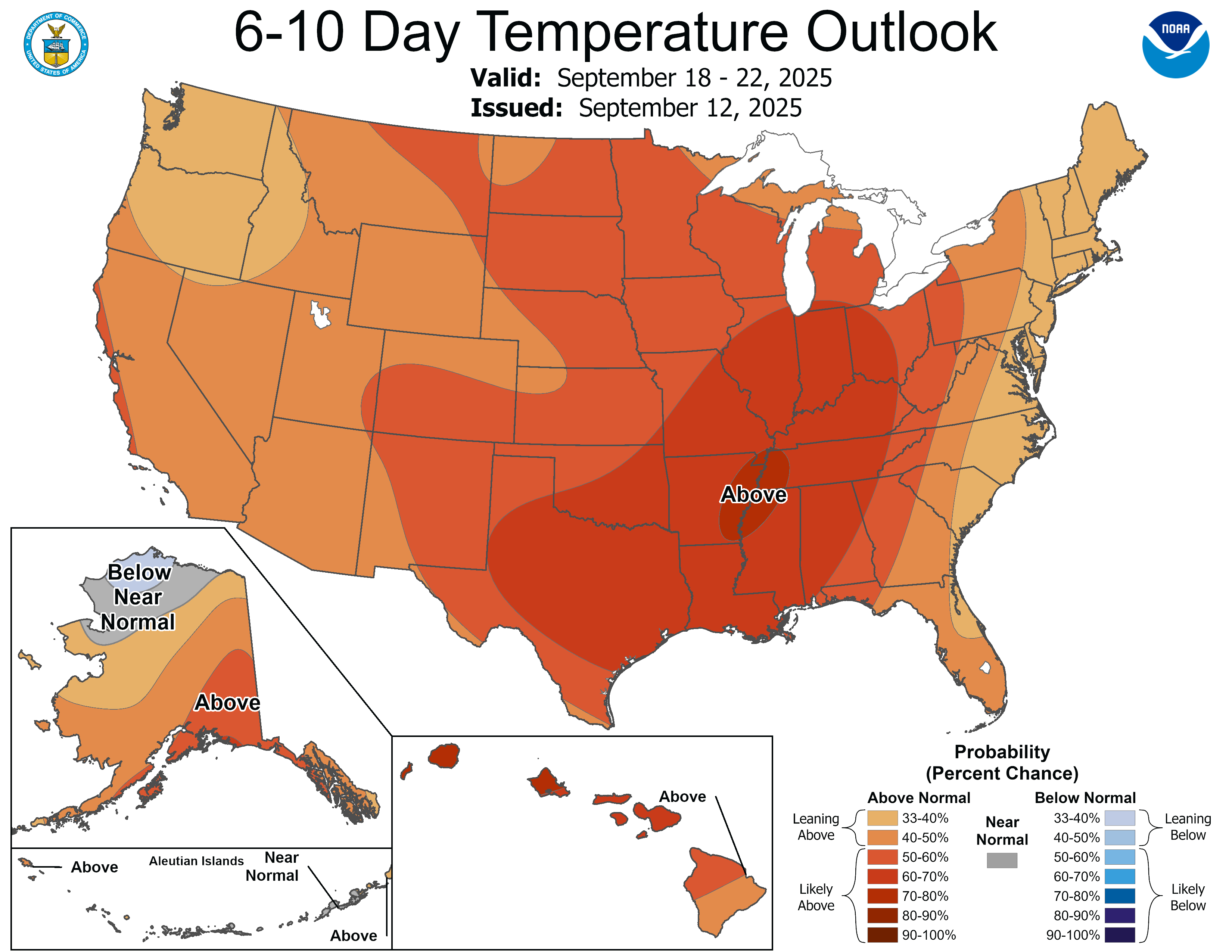 NOAA 6 to 10-day temperature outlook