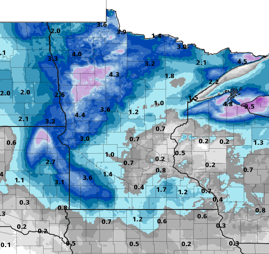 48 hour snowfall