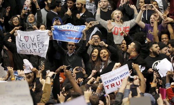 Protesters at Trump rally in Chicago