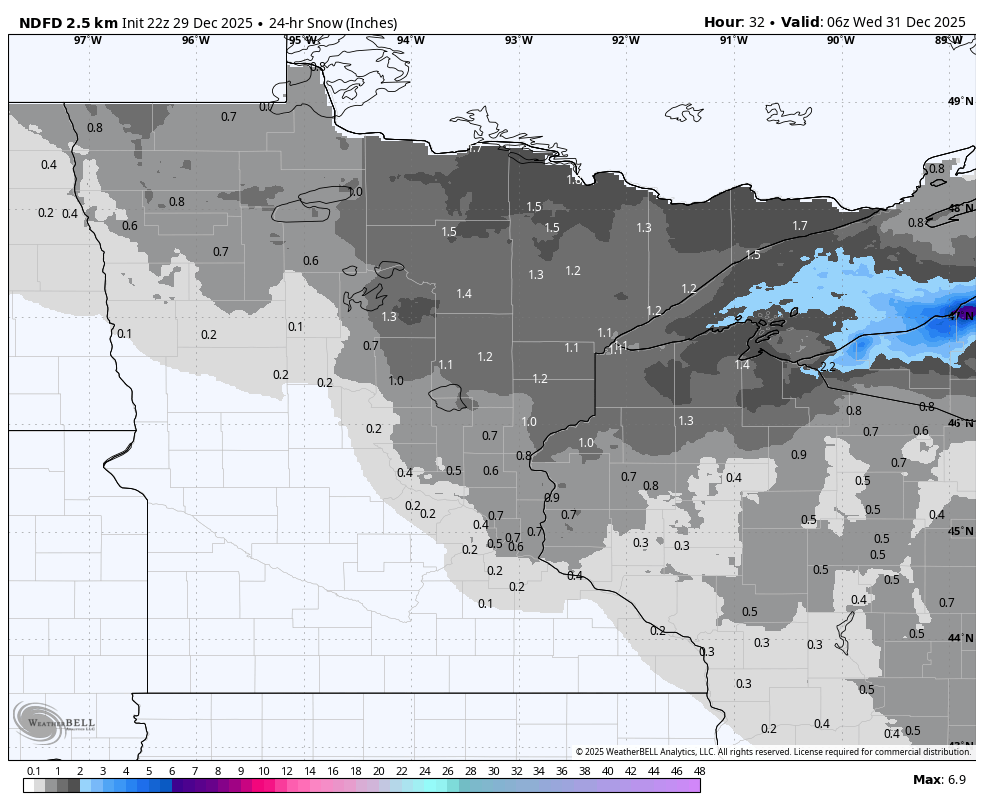 Chilly overnight but warmer Tuesday ahead of more snow showers 