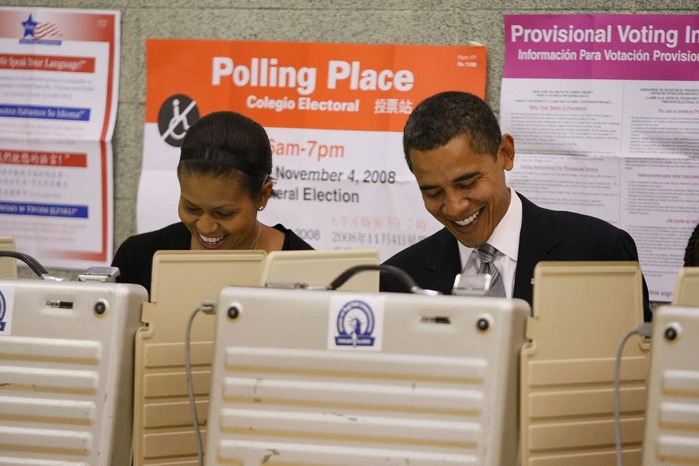 Barack and Michelle vote