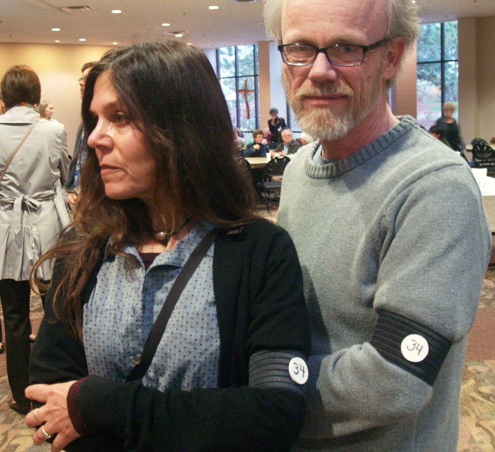 Mark Thoson and Juliet Branca wore black armbands